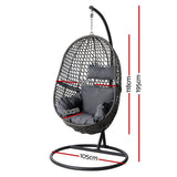 Outdoor Chairs: Gardeon Outdoor Egg Swing Chair Wicker Rattan Furniture Pod Stand Cushion Black