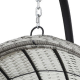 Outdoor Chairs: Gardeon Outdoor Egg Swing Chair Wicker Furniture Pod Stand Armrest Light Grey