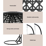 Outdoor Chairs: Gardeon Outdoor Egg Swing Chair Wicker Furniture Pod Stand Cushion 2 Seater Grey