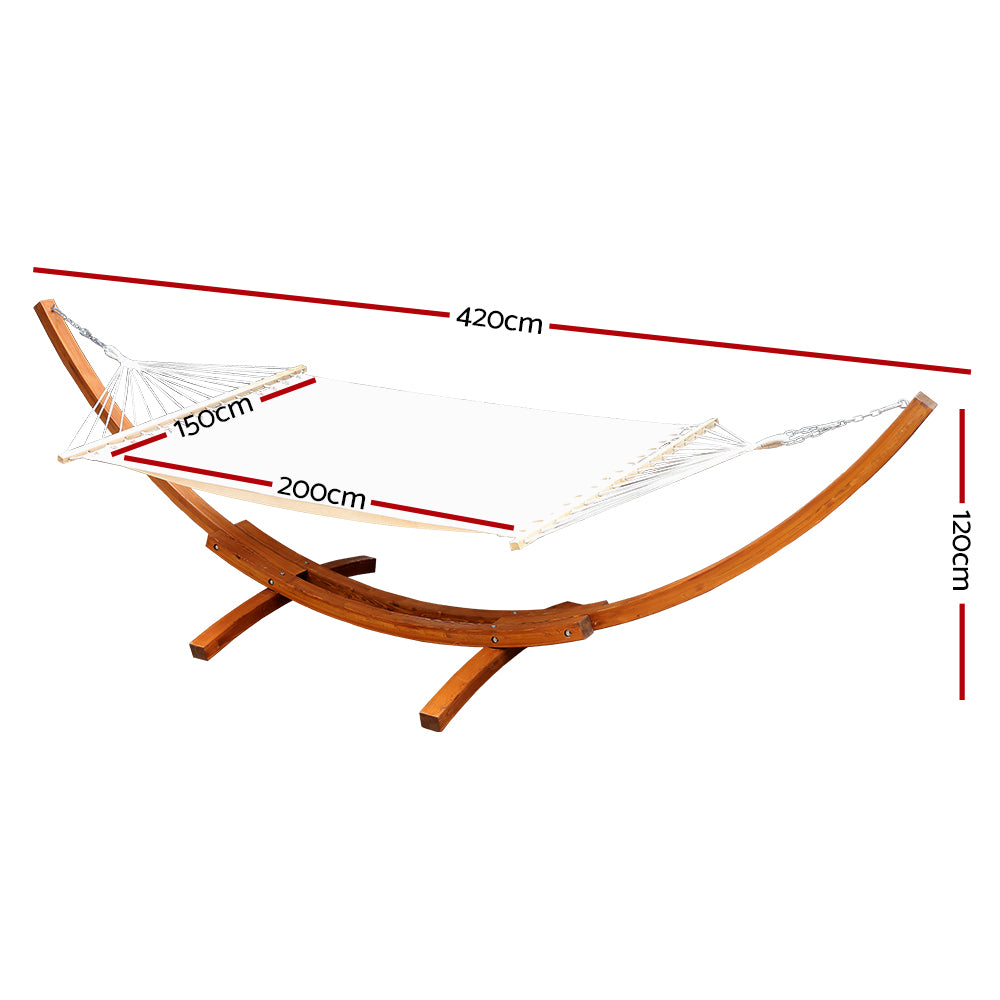 Hammocks & Accessories: Gardeon Hammock Bed Outdoor Camping Garden Timber Hammock with Stand