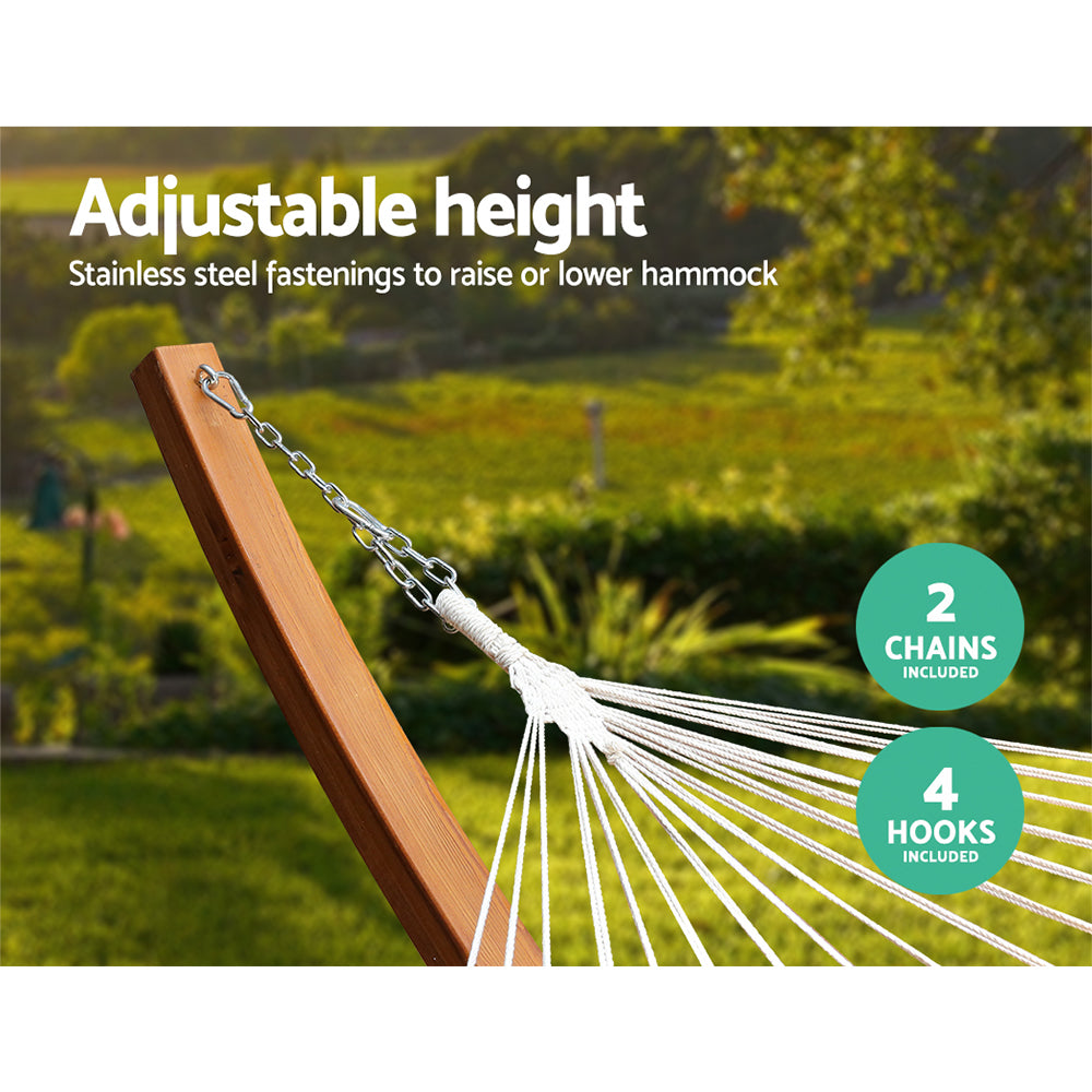 Hammocks & Accessories: Gardeon Hammock Bed Outdoor Camping Garden Timber Hammock with Stand