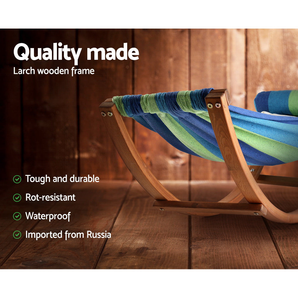 Hammocks & Accessories: Gardeon Hammock Bed Outdoor Camping Kids Timber Hammock Rocking