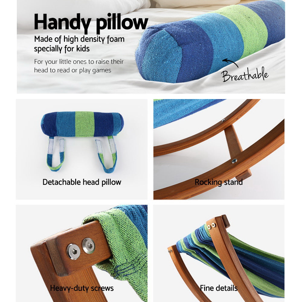 Hammocks & Accessories: Gardeon Hammock Bed Outdoor Camping Kids Timber Hammock Rocking
