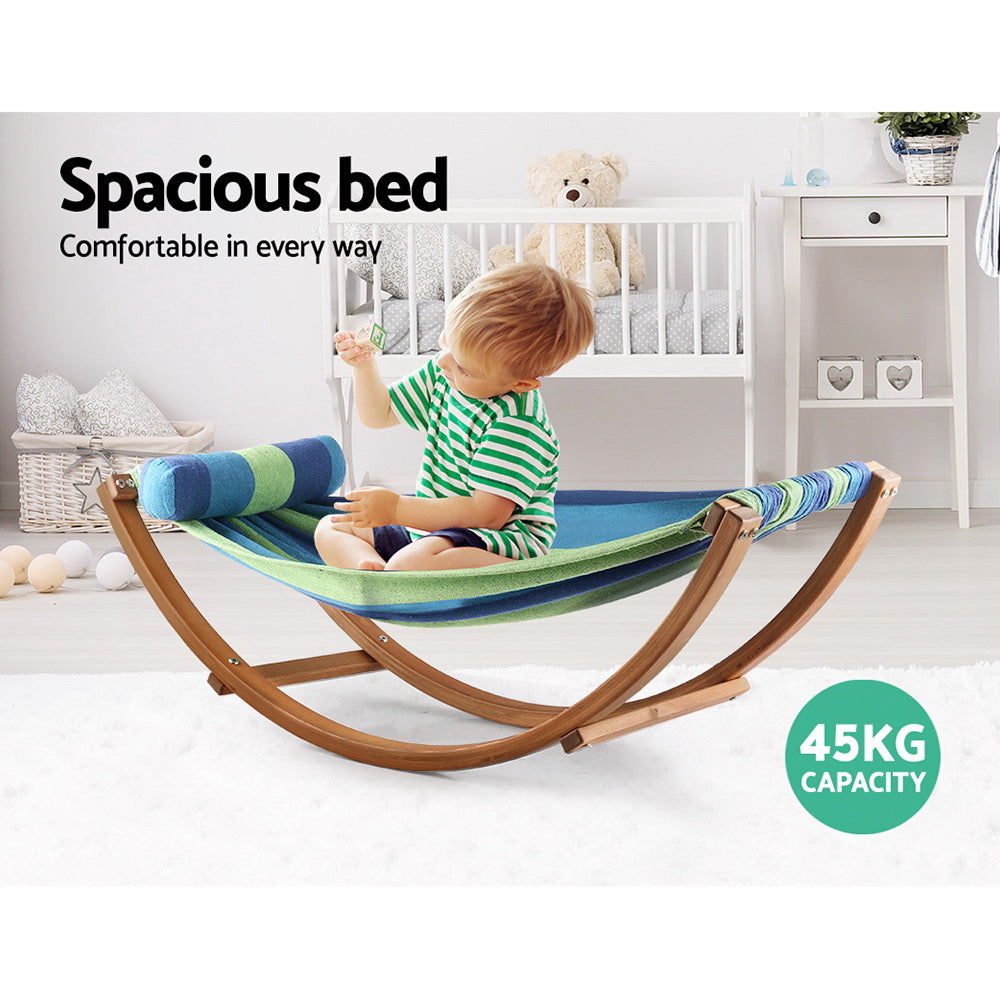 Hammocks & Accessories: Gardeon Hammock Bed Outdoor Camping Kids Timber Hammock Rocking