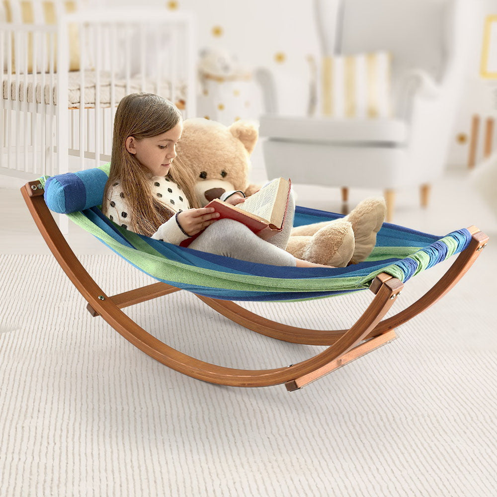 Hammocks & Accessories: Gardeon Hammock Bed Outdoor Camping Kids Timber Hammock Rocking