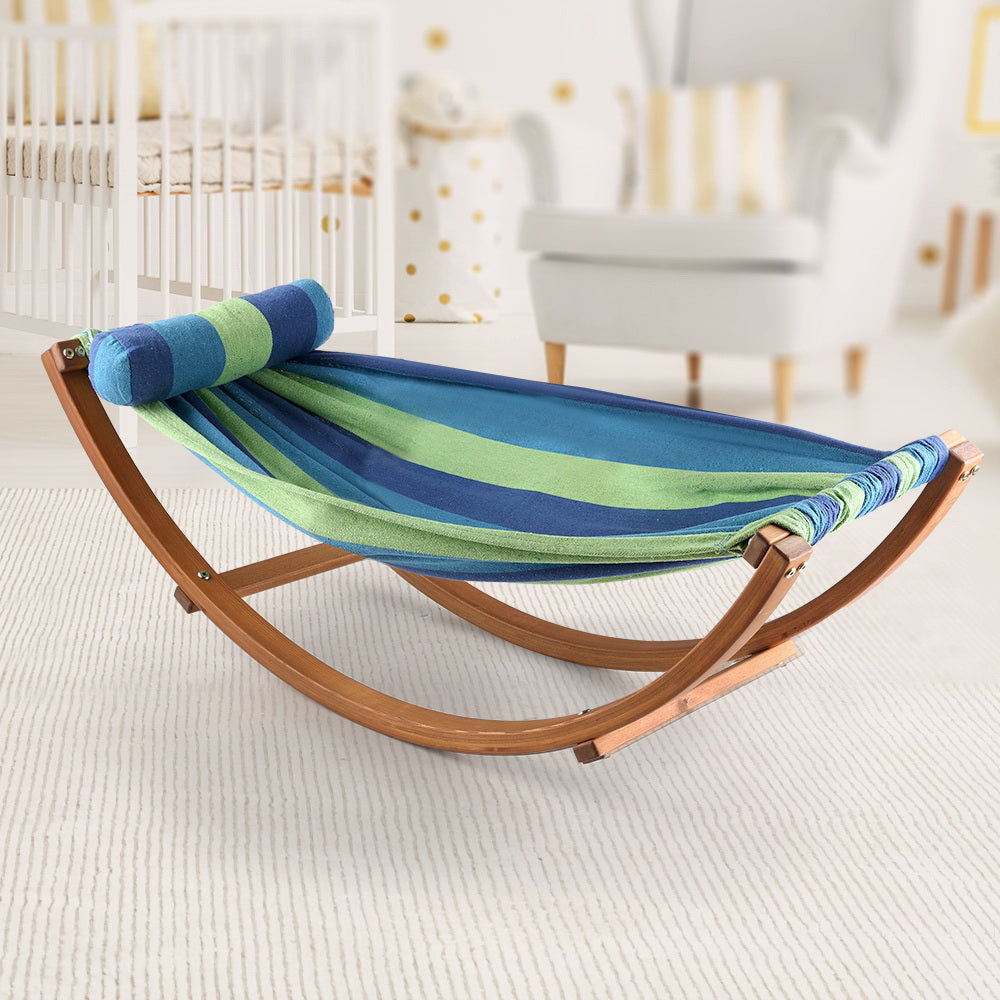 Hammocks & Accessories: Gardeon Hammock Bed Outdoor Camping Kids Timber Hammock Rocking