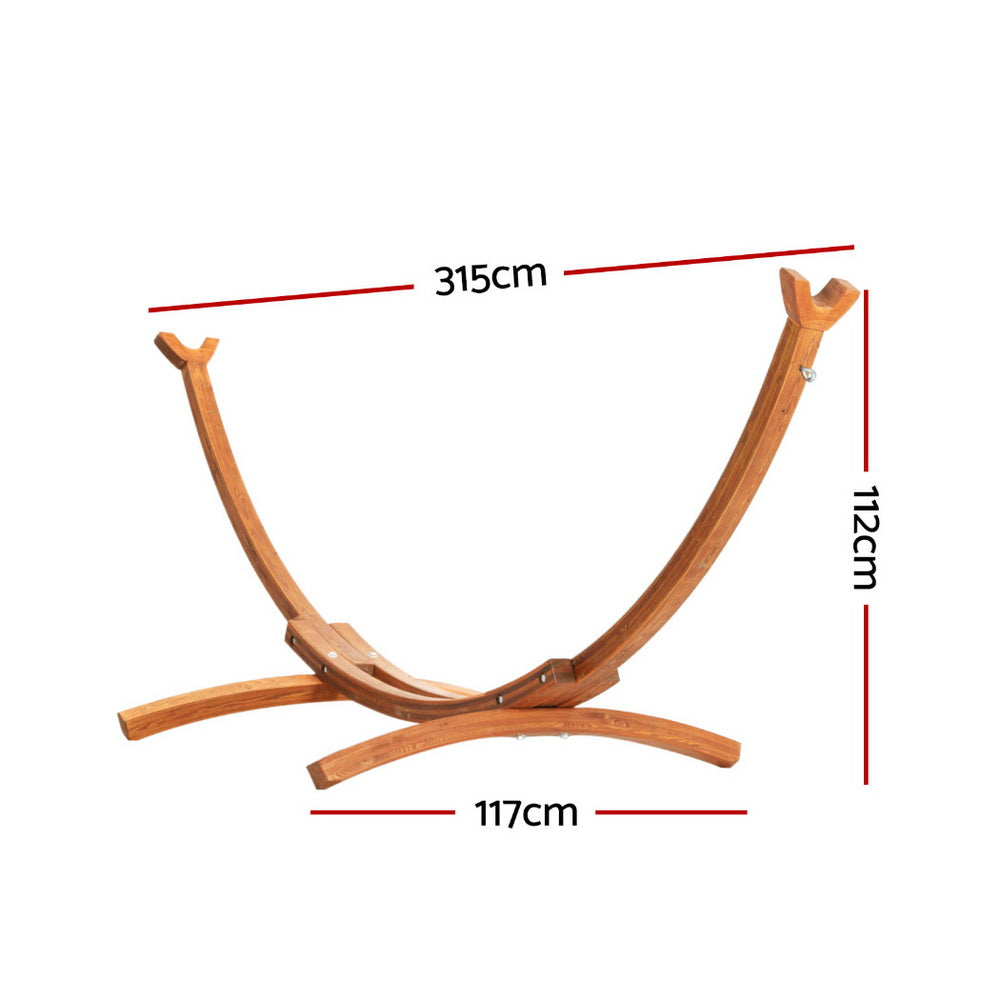 Hammocks & Accessories: Gardeon Hammock Bed Stand Larch Wood 315cm Length