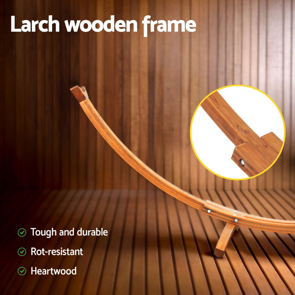 Hammocks & Accessories: Gardeon Hammock Bed Stand Larch Wood 315cm Length