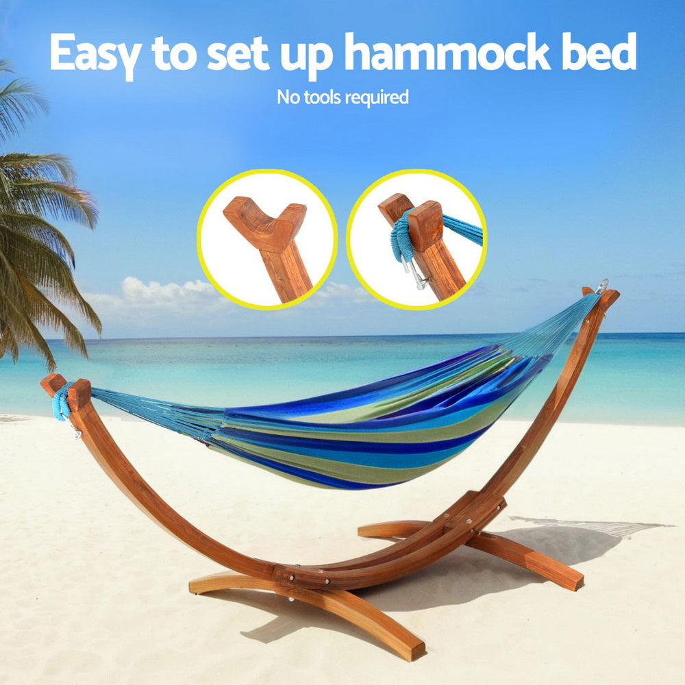 Hammocks & Accessories: Gardeon Hammock Bed Stand Larch Wood 315cm Length