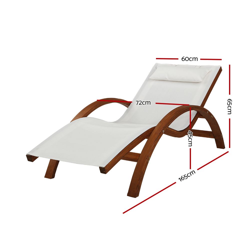 Outdoor Chairs: Gardeon Sun Lounge Outdoor Furniture Timber Armchair Wooden Stand