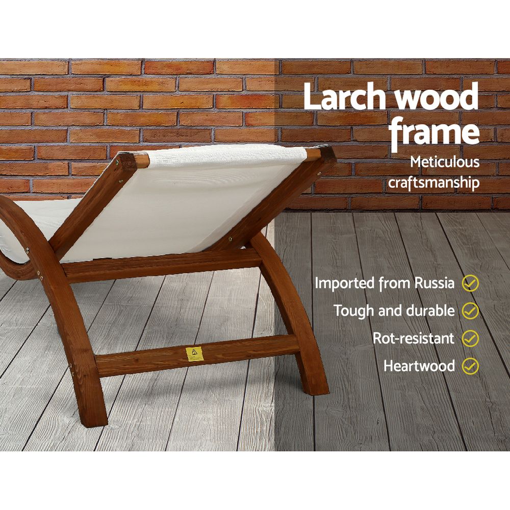 Outdoor Chairs: Gardeon Sun Lounge Outdoor Furniture Timber Armchair Wooden Stand