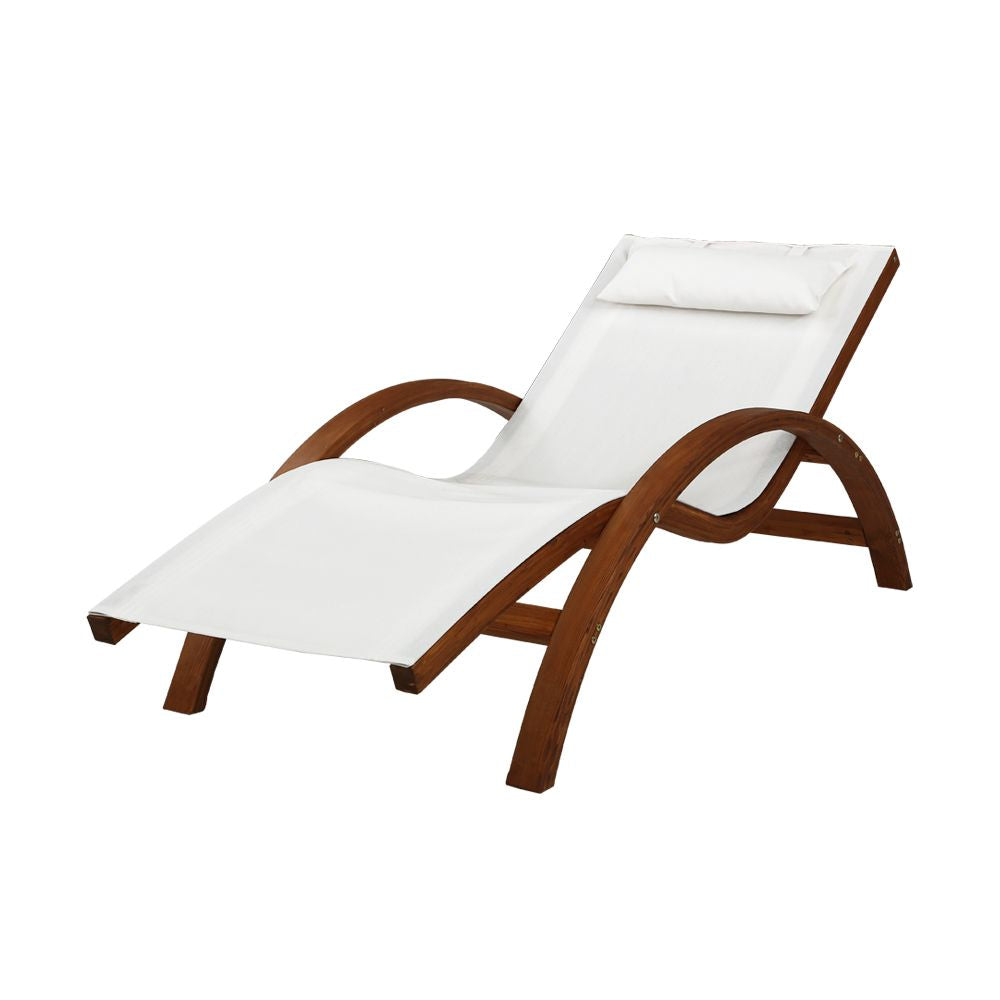 Outdoor Chairs: Gardeon Sun Lounge Outdoor Furniture Timber Armchair Wooden Stand