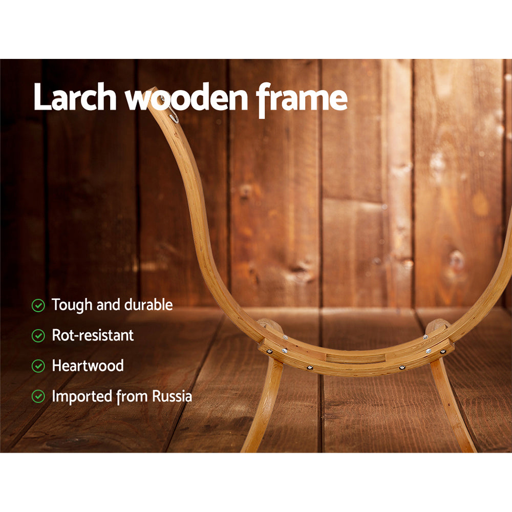 Outdoor Chairs: Gardeon Hammock Chair Timber Outdoor Furniture Camping with Wooden Stand