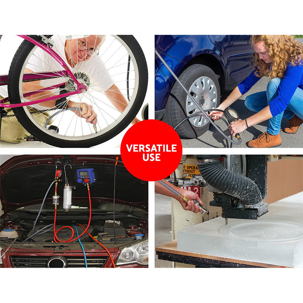 Air Compressors Accessories: Giantz Air Hose Reel 10m Retractable Rewind Swivel Wall Mount Compressor Garage