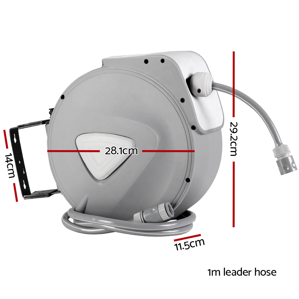 Garden Hoses: Water Hose Reel 10M Retractable Auto Rewind Garden Spray Gun