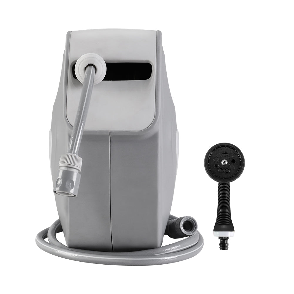 Garden Hoses: Water Hose Reel 10M Retractable Auto Rewind Garden Spray Gun