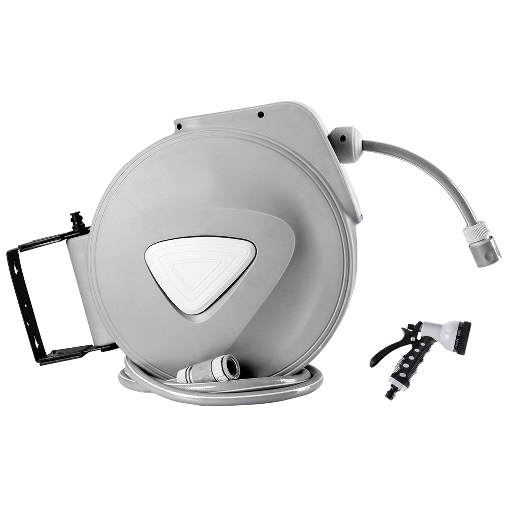 Garden Hoses: Water Hose Reel 30M Retractable Garden Auto Rewind Spray Gun