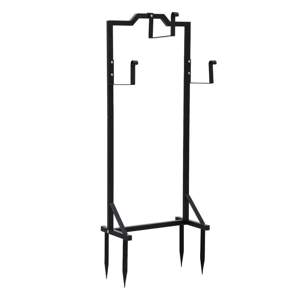 Garden Hoses: Green Fingers Garden Hose Holder Metal Portable Freestanding Hose Stand 4 Spikes Black