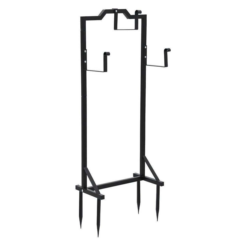 Garden Hoses: Green Fingers Garden Hose Holder Metal Portable Freestanding Hose Stand 4 Spikes Black