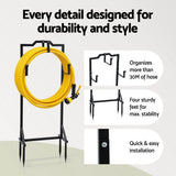 Garden Hoses: Green Fingers Garden Hose Holder Metal Portable Freestanding Hose Stand 4 Spikes Black