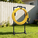 Garden Hoses: Green Fingers Garden Hose Holder Metal Portable Freestanding Hose Stand 4 Spikes Black