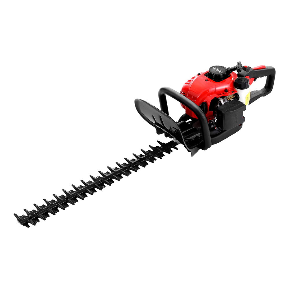 Chainsaws: Giantz 25.4CC Petrol Hedge Trimmer 24" Dual Blade Tree Grass Garden Tool