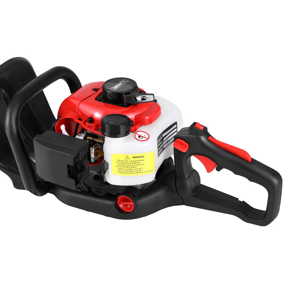 Chainsaws: Giantz 25.4CC Petrol Hedge Trimmer 24" Dual Blade Tree Grass Garden Tool