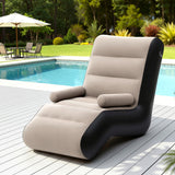 Outdoor Sofas & Lounge Sets: Gardeon Inflatable Chair Sun Lounger Blow Up Folding Air Chairs Sofa for Camping with Pump