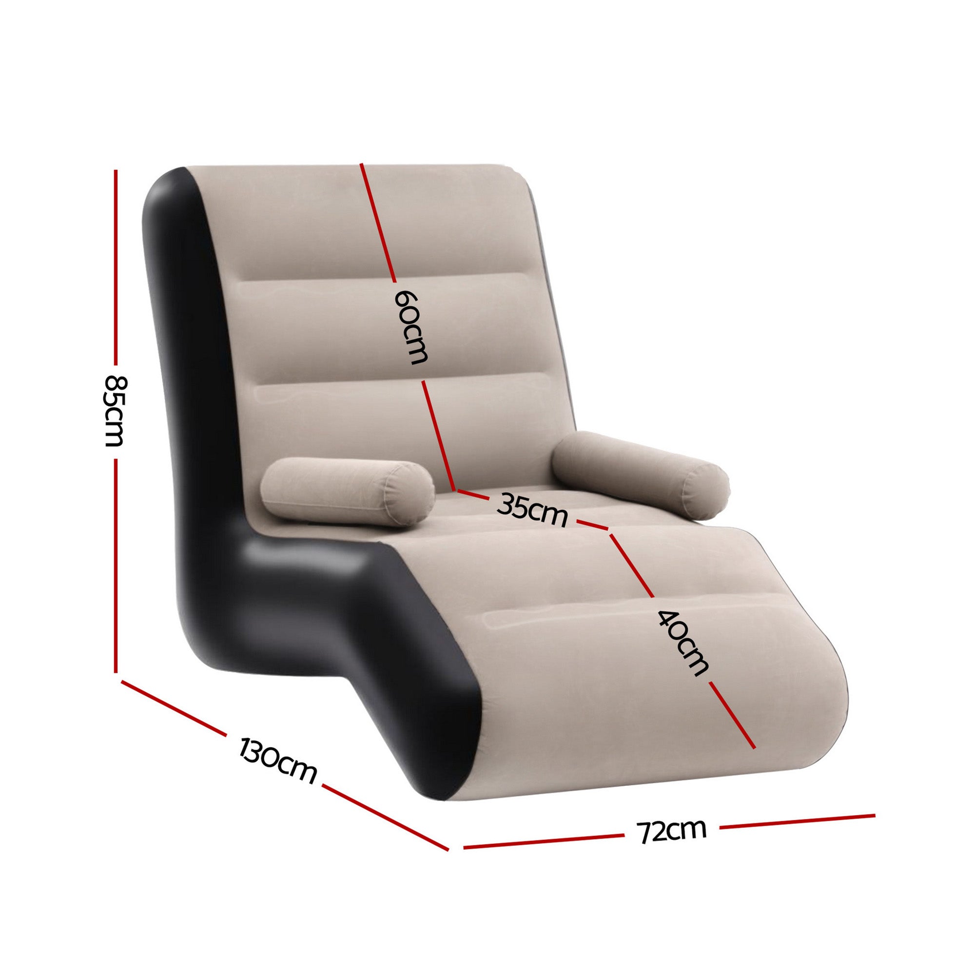Outdoor Sofas & Lounge Sets: Gardeon Inflatable Chair Sun Lounger Blow Up Folding Air Chairs Sofa for Camping with Pump