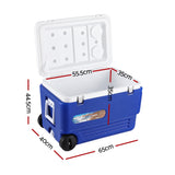 Glacio 60L Portable Ice Cooler Box With Wheels Camping Fridge