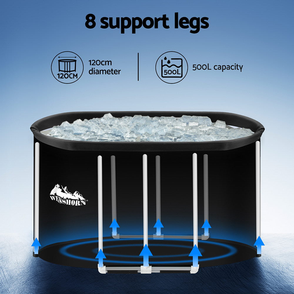 Bathtubs: Weisshorn Portable Ice Bath Tub 120x70X70CM Inflatable Cold Water Folding Bathtub Spa Massage