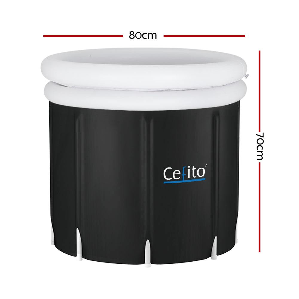 Bathtubs: Weisshorn Portable Ice Bath Tub 70X80CM Inflatable Folding Bathtub Spa Massage