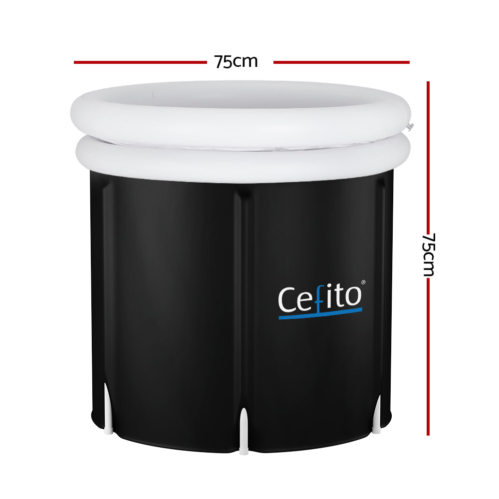 Bathtubs: Weisshorn Portable Ice Bath Tub 75X75CM Inflatable Folding Bathtub Spa Massage