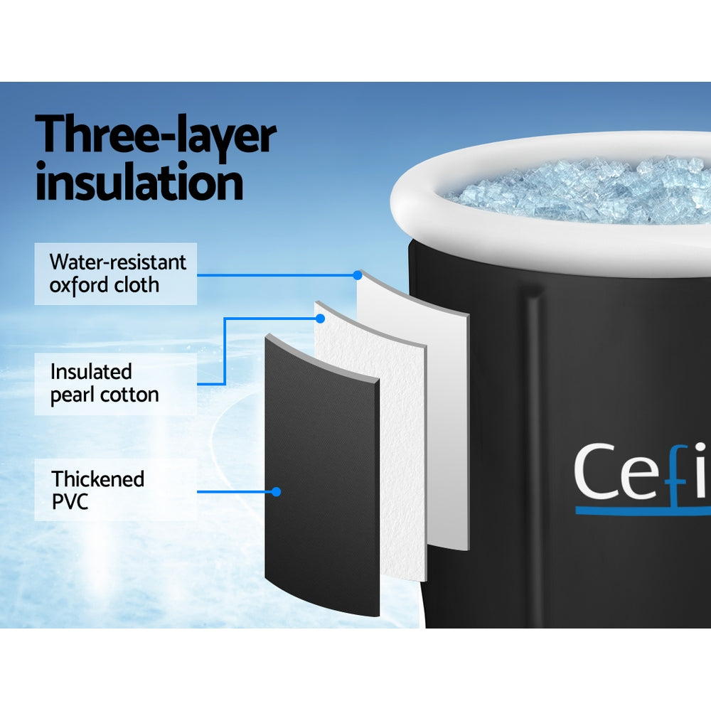Bathtubs: Weisshorn Portable Ice Bath Tub 75X75CM Inflatable Folding Bathtub Spa Massage