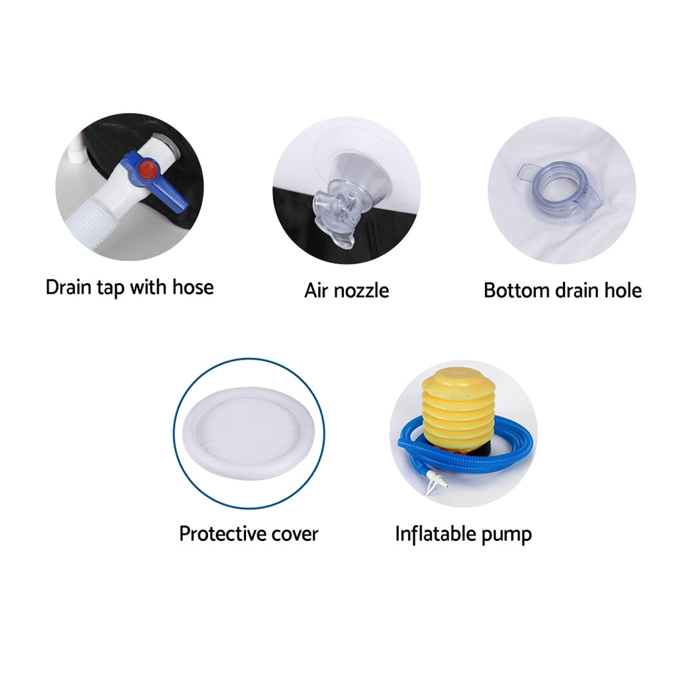 Bathtubs: Weisshorn Portable Ice Bath Tub 75X75CM Inflatable Folding Bathtub Spa Massage