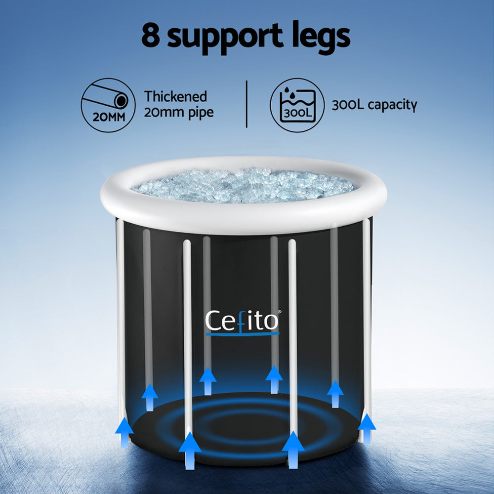 Bathtubs: Weisshorn Portable Ice Bath Tub 80X80CM Inflatable Folding Bathtub Spa Massage
