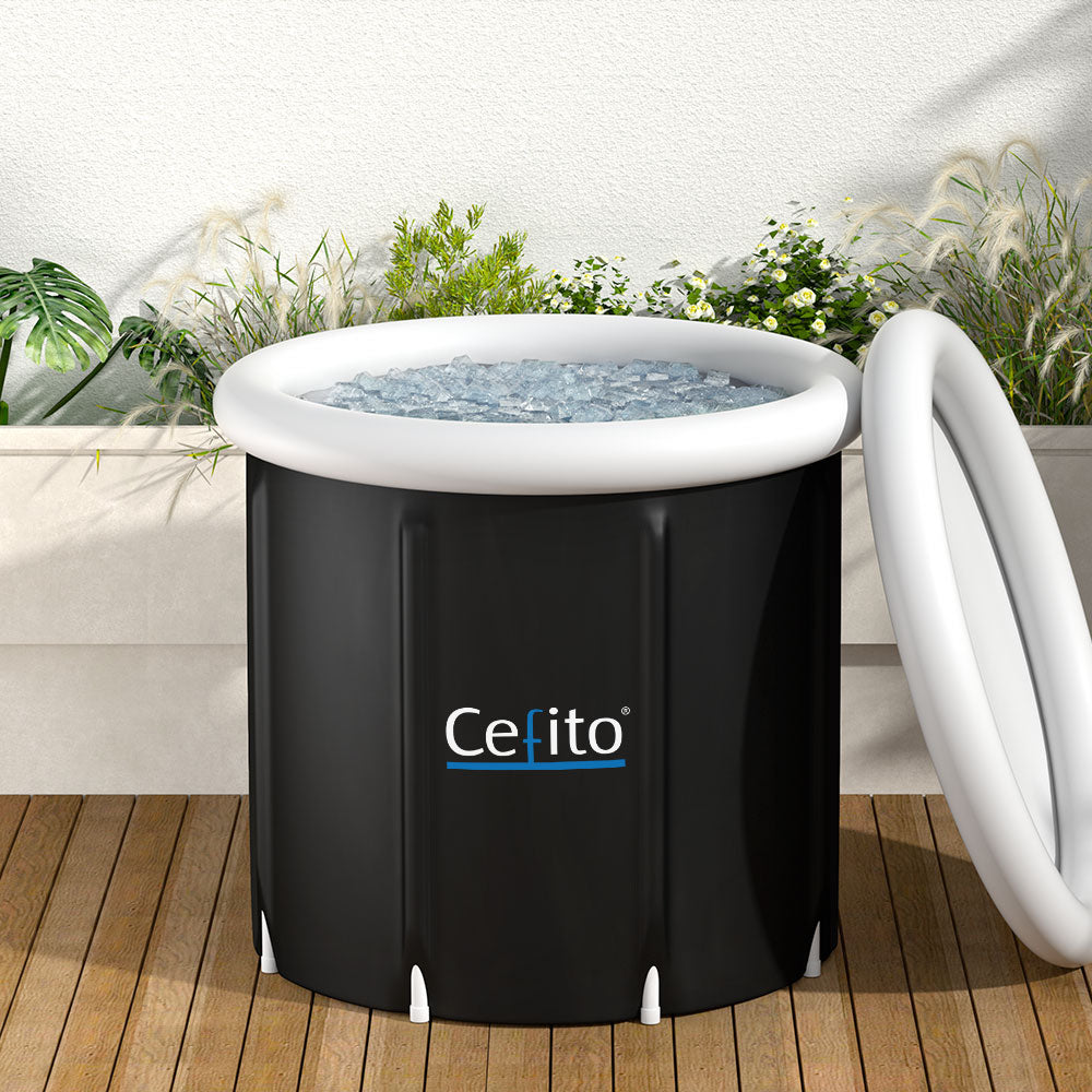 Bathtubs: Weisshorn Portable Ice Bath Tub 80X80CM Inflatable Folding Bathtub Spa Massage