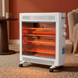 Patio Heaters: Devanti 2200W Infrared Radiant Heater Portable Electric Space Heating White