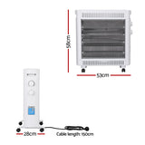 Patio Heaters: Devanti 2200W Infrared Radiant Heater Portable Electric Space Heating White