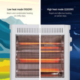 Patio Heaters: Devanti 2200W Infrared Radiant Heater Portable Electric Space Heating White