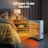 Patio Heaters: Devanti 2200W Infrared Radiant Heater Portable Electric Space Heating White