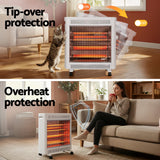 Patio Heaters: Devanti 2200W Infrared Radiant Heater Portable Electric Space Heating White