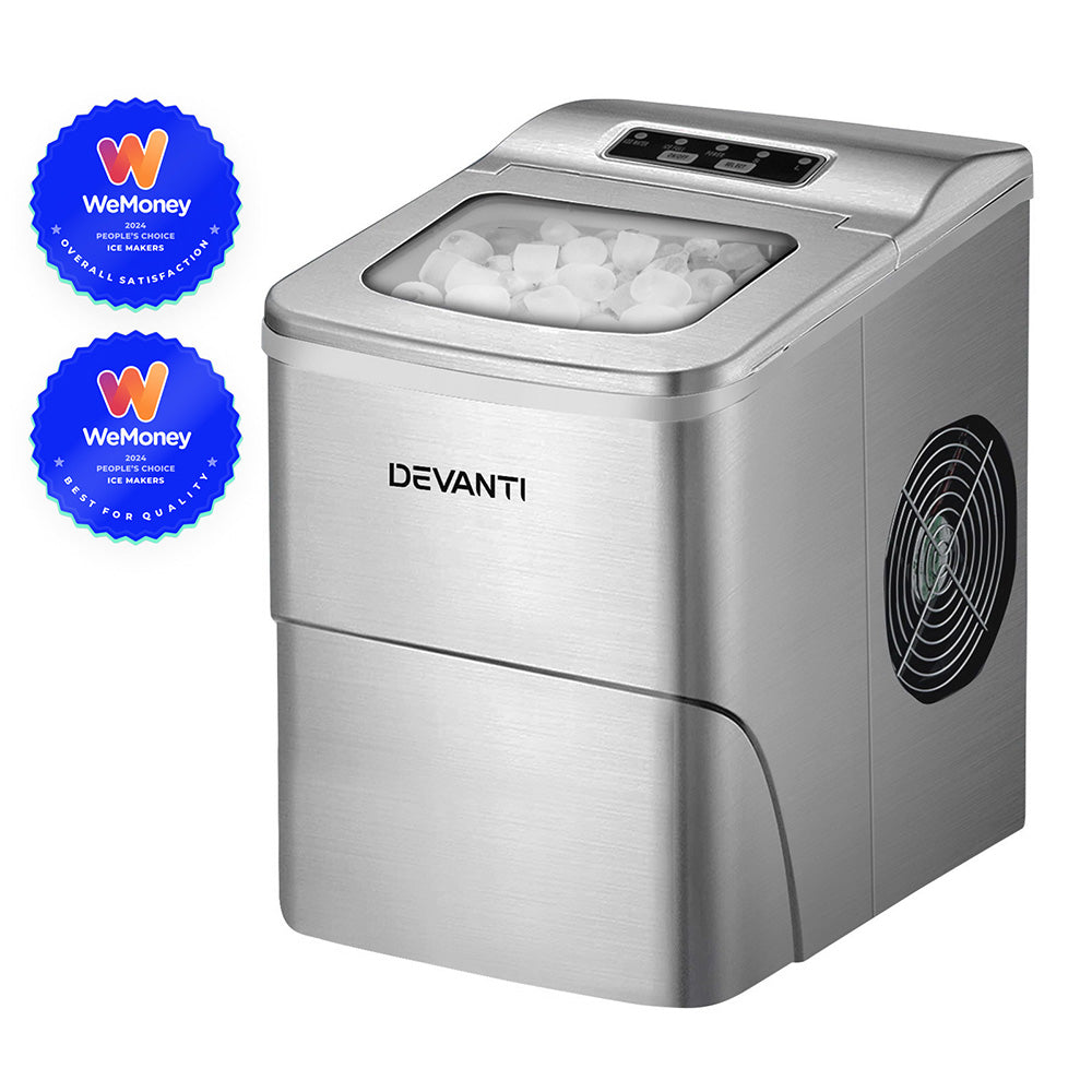 Ice Makers: Devanti Portable Ice Cube Maker - Silver