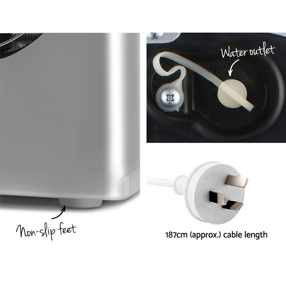Ice Makers: Devanti Portable Ice Cube Maker - Silver