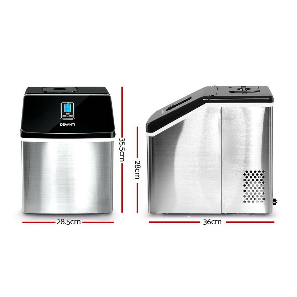 Ice Makers: Devanti 18kg Ice Maker Machine Stainless Steel