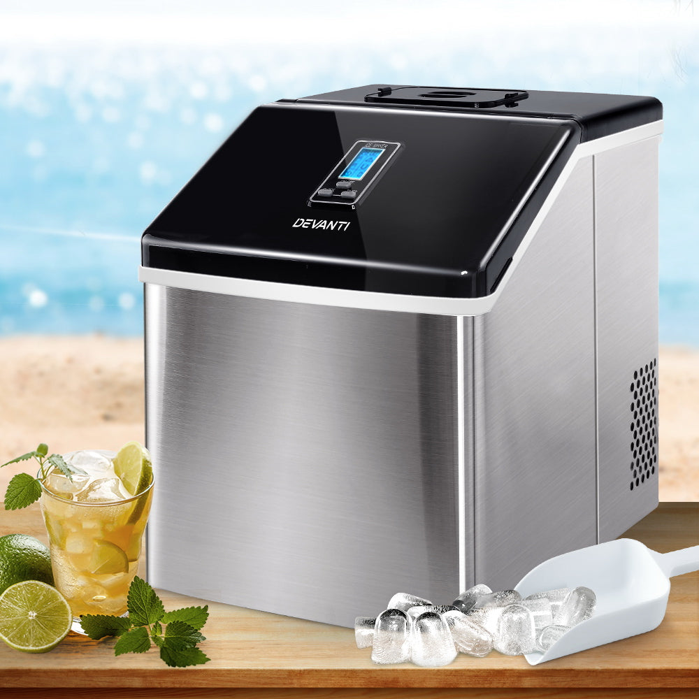 Ice Makers: Devanti 18kg Ice Maker Machine Stainless Steel