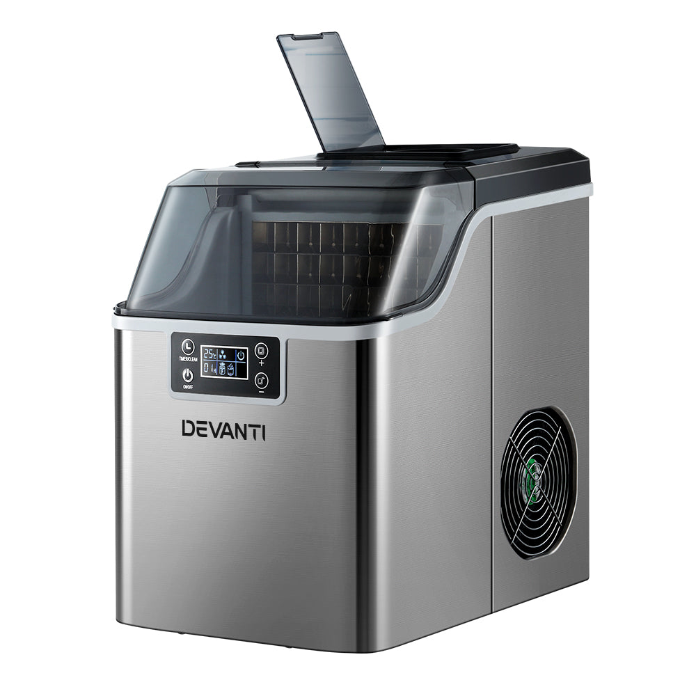 Ice Makers: Devanti Ice Maker Machine Commercial Portable Ice Cube Tray Countertop 3.2L