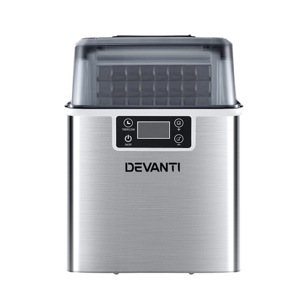 Ice Makers: Devanti Ice Maker Machine Commercial Portable Ice Cube Tray Countertop 3.2L