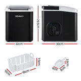 Ice Makers: Devanti Ice Maker Machine Portable 12kg Countertop w/Self Cleaning 1.2L Black