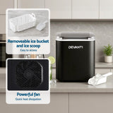 Ice Makers: Devanti Ice Maker Machine Portable 12kg Countertop w/Self Cleaning 1.2L Black